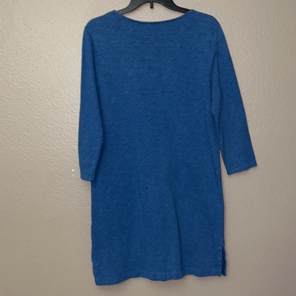 Boden Blue 3/4 Sleeve Cross Tie Lace Up Tunic T-Shirt Dress Size 6 - Picture 10 of 11